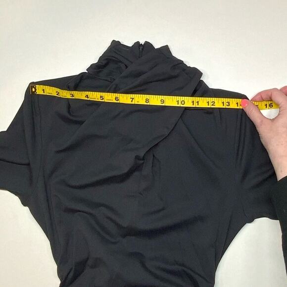 NWT | Susana Mónaco | Crisscross Mock Long Sleeve Dress | Onyx | Small - Picture 9 of 15